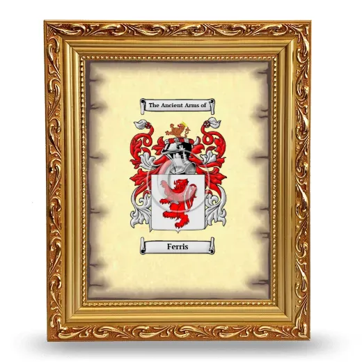 Ferris Coat of Arms Framed - Gold