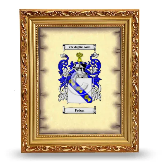 Feton Coat of Arms Framed - Gold