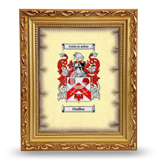 Findlay Coat of Arms Framed - Gold