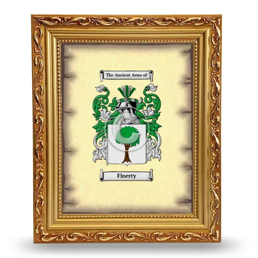 Finerty Coat of Arms Framed - Gold