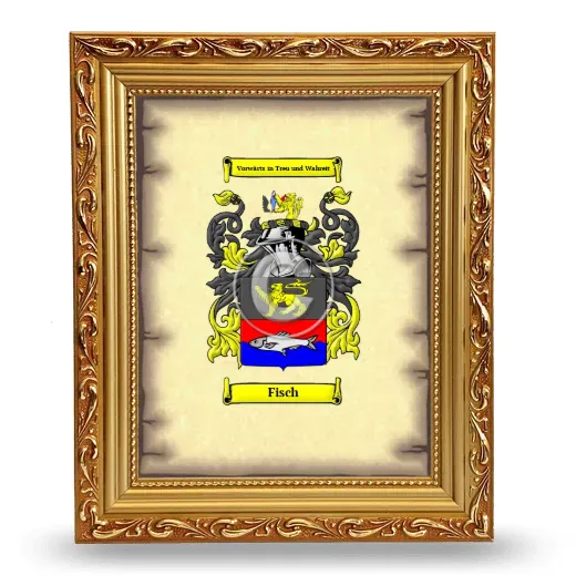 Fisch Coat of Arms Framed - Gold