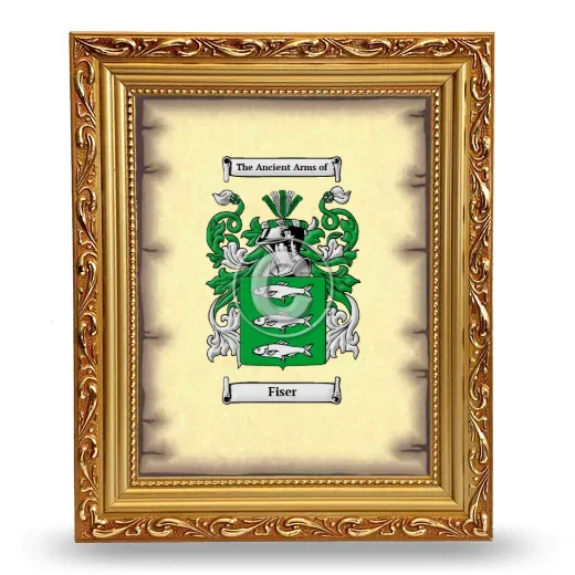 Fiser Coat of Arms Framed - Gold