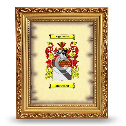 Fitzherbert Coat of Arms Framed - Gold