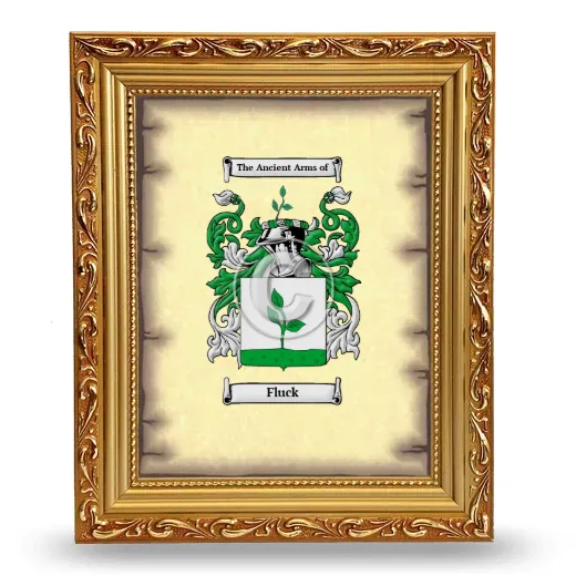 Fluck Coat of Arms Framed - Gold