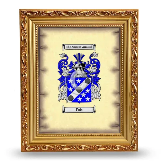 Fois Coat of Arms Framed - Gold