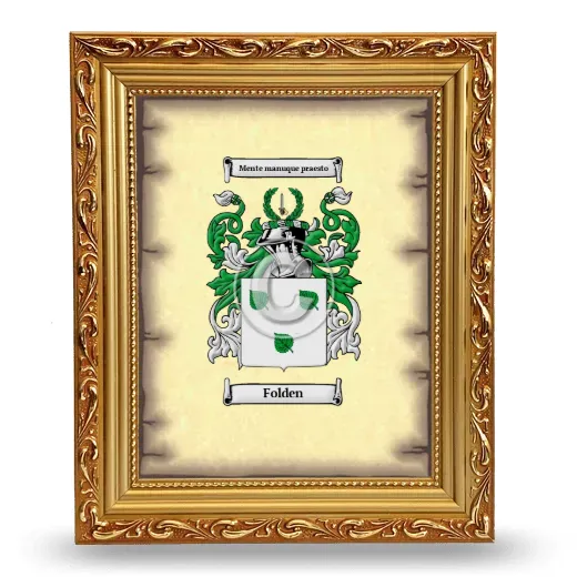 Folden Coat of Arms Framed - Gold