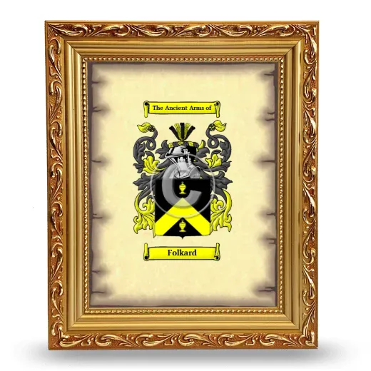 Folkard Coat of Arms Framed - Gold