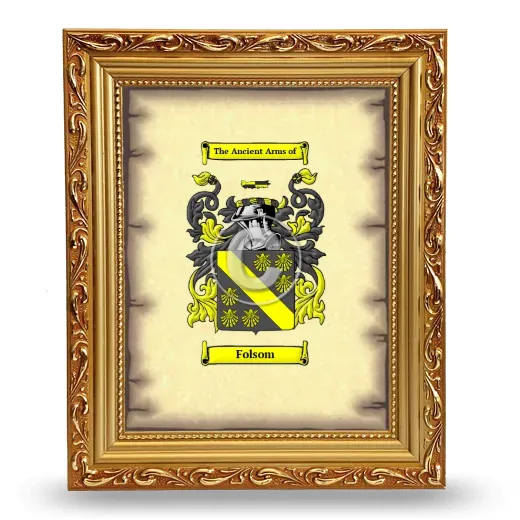 Folsom Coat of Arms Framed - Gold