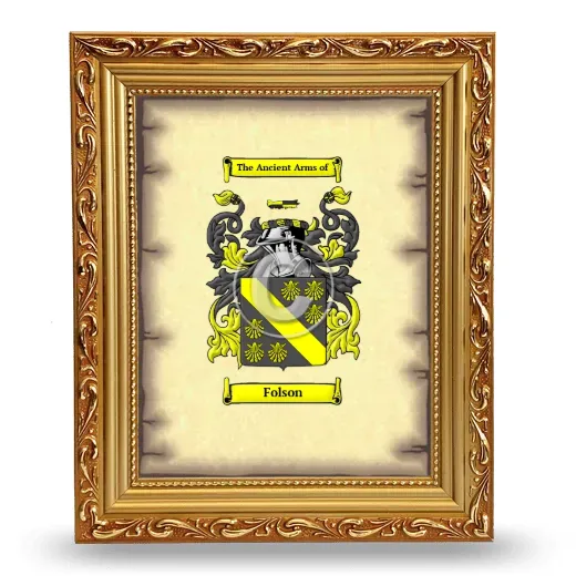 Folson Coat of Arms Framed - Gold