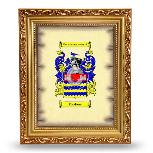 Fordone Coat of Arms Framed - Gold