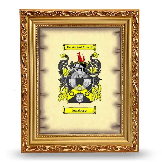 Forsberg Coat of Arms Framed - Gold