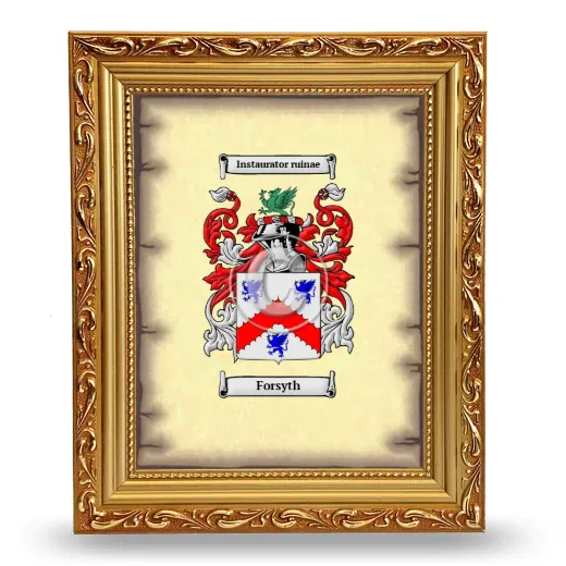 Forsyth Coat of Arms Framed - Gold