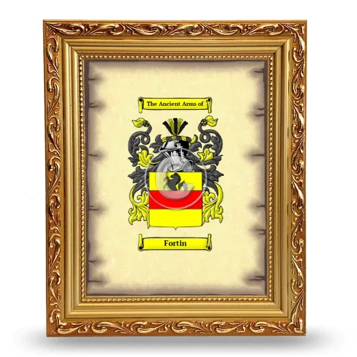 Fortin Coat of Arms Framed - Gold