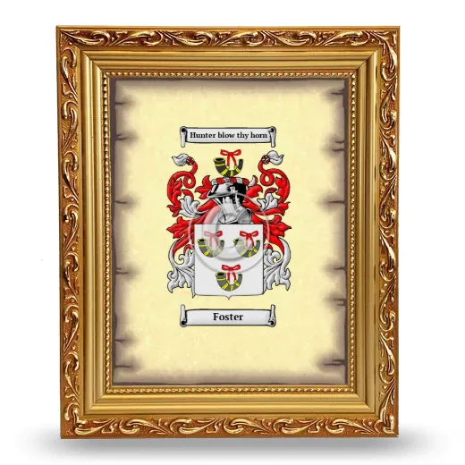 Foster Coat of Arms Framed - Gold