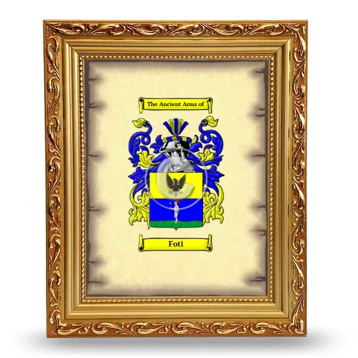 Foti Coat of Arms Framed - Gold