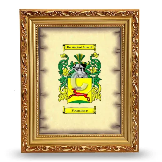 Fourniere Coat of Arms Framed - Gold