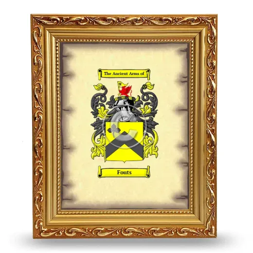 Fouts Coat of Arms Framed - Gold