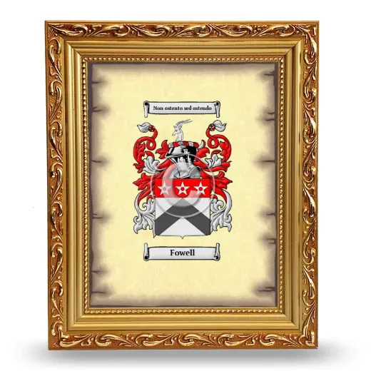 Fowell Coat of Arms Framed - Gold
