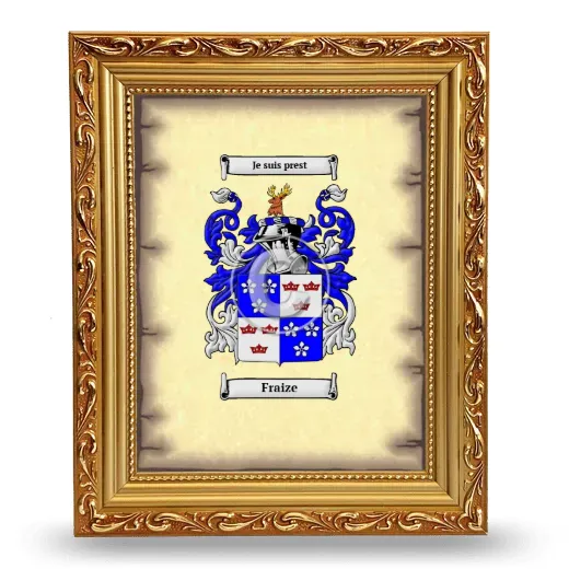 Fraize Coat of Arms Framed - Gold