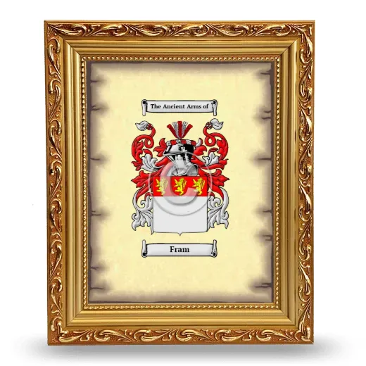 Fram Coat of Arms Framed - Gold