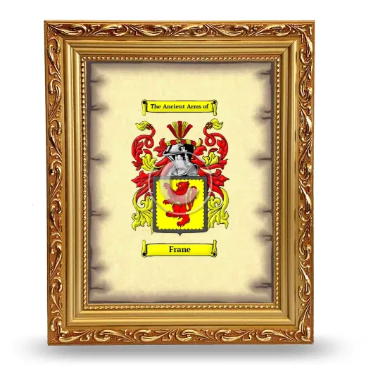 Frane Coat of Arms Framed - Gold