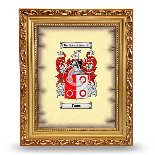 Frans Coat of Arms Framed - Gold