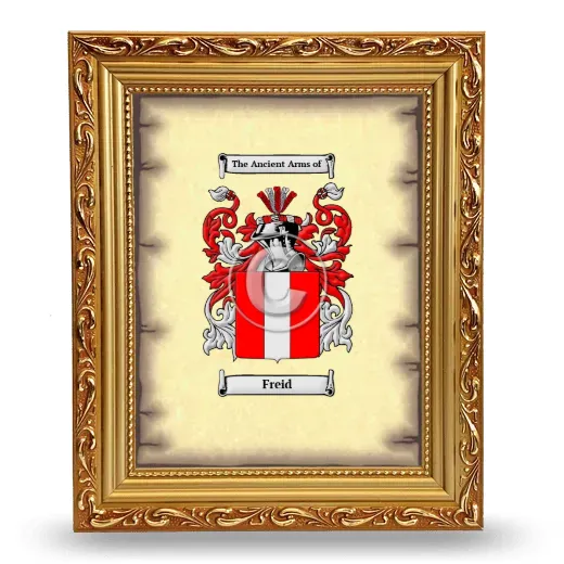 Freid Coat of Arms Framed - Gold