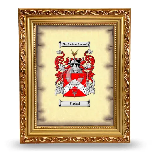 Freind Coat of Arms Framed - Gold