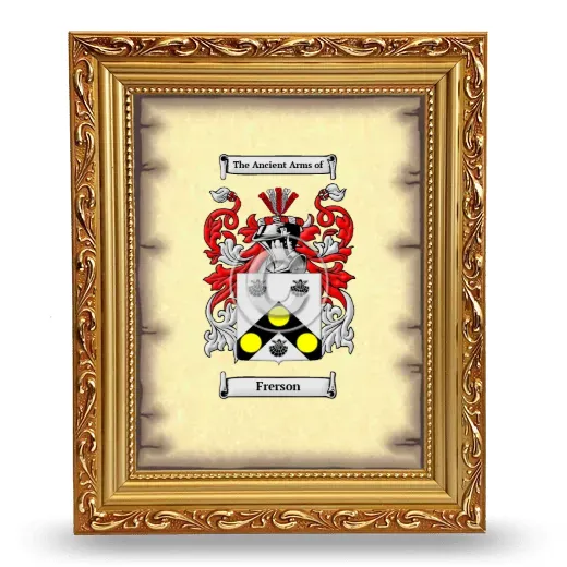 Frerson Coat of Arms Framed - Gold