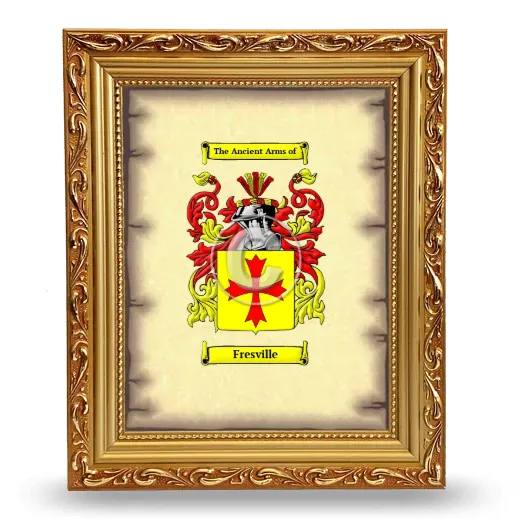 Fresville Coat of Arms Framed - Gold