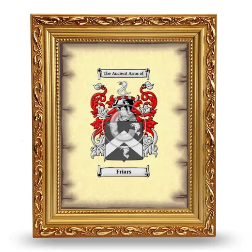 Friars Coat of Arms Framed - Gold
