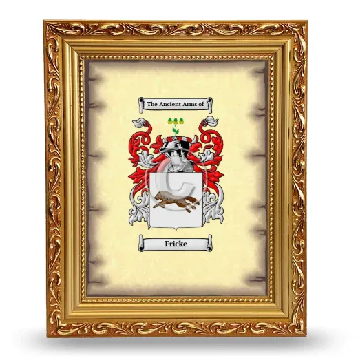 Fricke Coat of Arms Framed - Gold