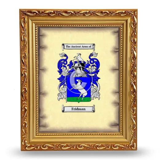 Fridman Coat of Arms Framed - Gold