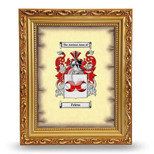 Friess Coat of Arms Framed - Gold