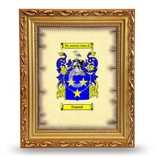 Fruend Coat of Arms Framed - Gold