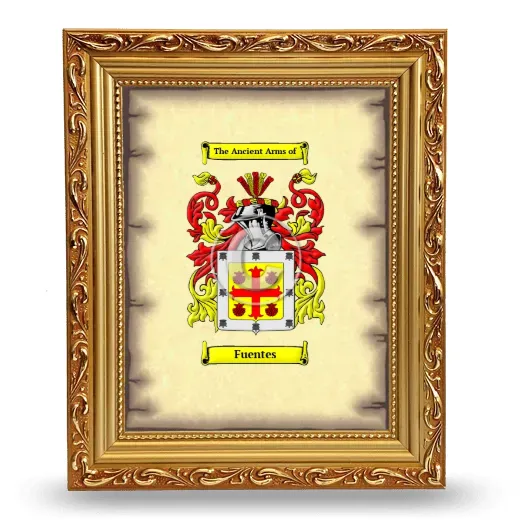 Fuentes Coat of Arms Framed - Gold