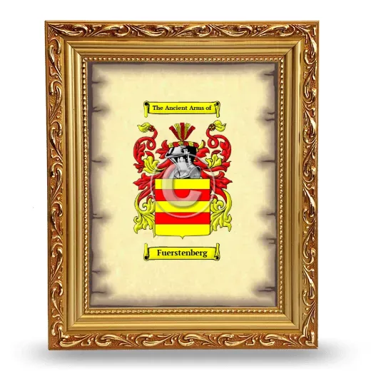 Fuerstenberg Coat of Arms Framed - Gold