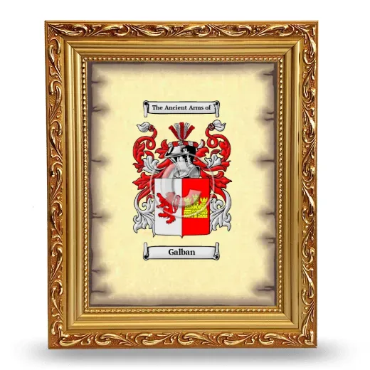 Galban Coat of Arms Framed - Gold