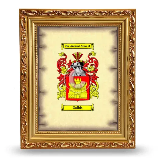 Galbis Coat of Arms Framed - Gold