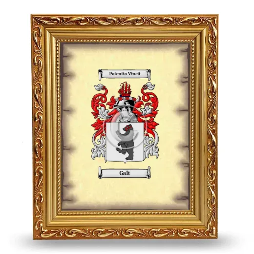 Galt Coat of Arms Framed - Gold