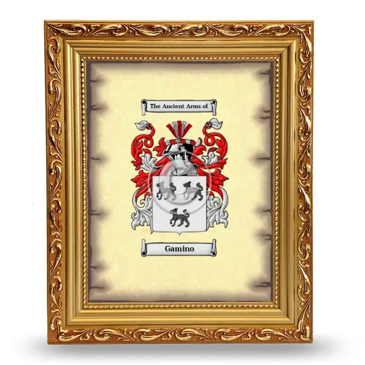 Gamino Coat of Arms Framed - Gold