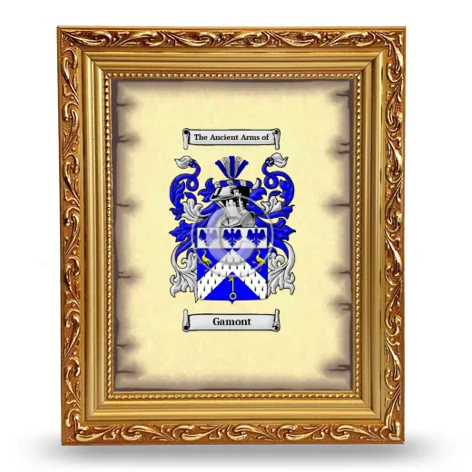 Gamont Coat of Arms Framed - Gold