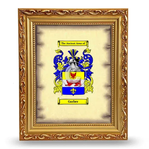 Garber Coat of Arms Framed - Gold