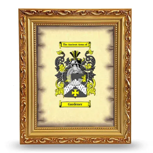 Gardener Coat of Arms Framed - Gold