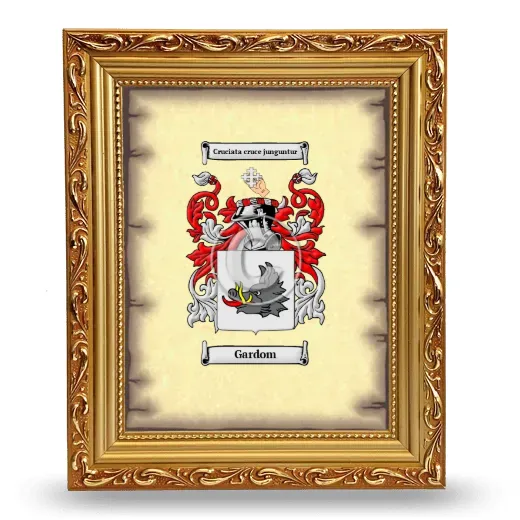 Gardom Coat of Arms Framed - Gold