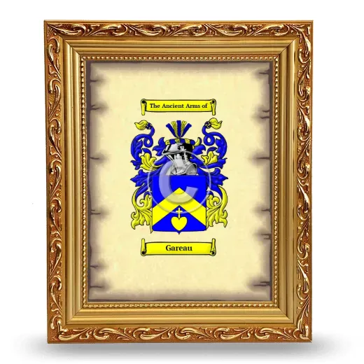 Gareau Coat of Arms Framed - Gold