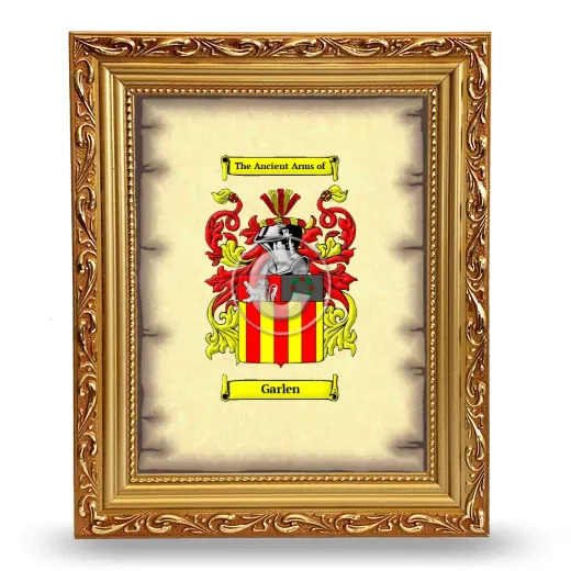 Garlen Coat of Arms Framed - Gold