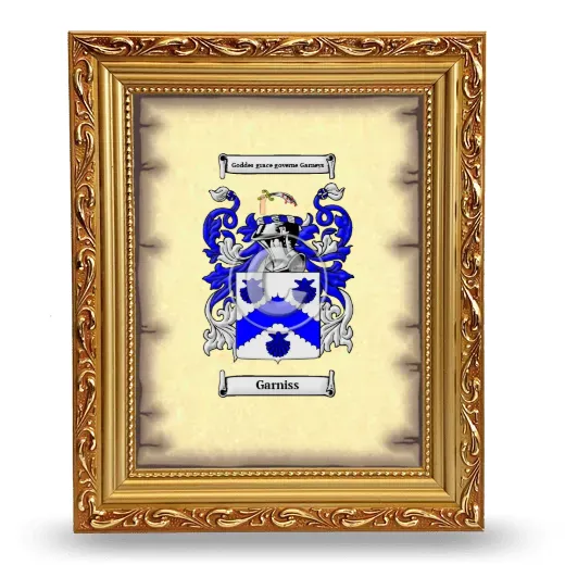 Garniss Coat of Arms Framed - Gold