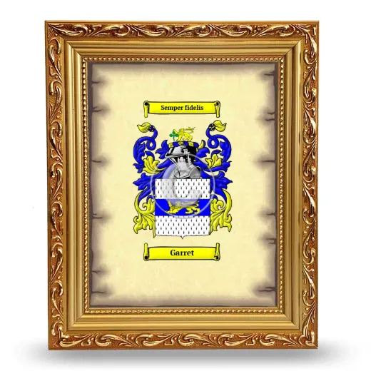 Garret Coat of Arms Framed - Gold