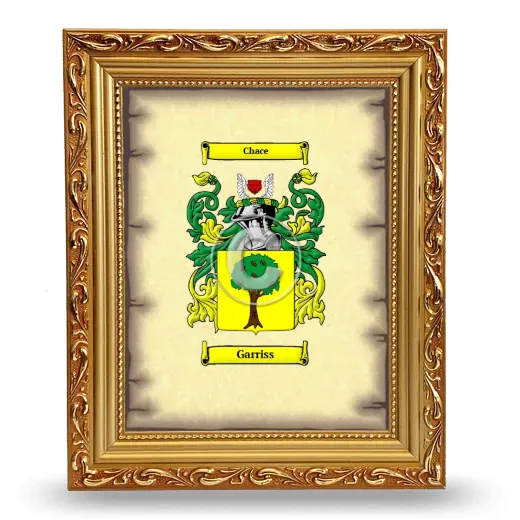 Garriss Coat of Arms Framed - Gold